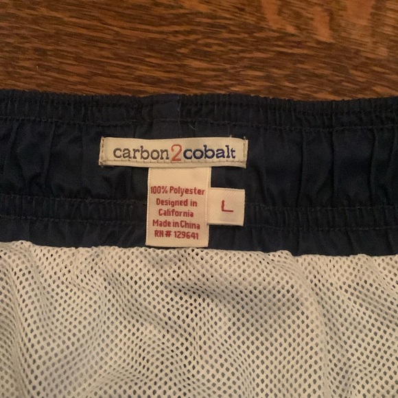 NWT Carbon2Cobalt Blue Striped Swim Suit - Picture 3 of 5